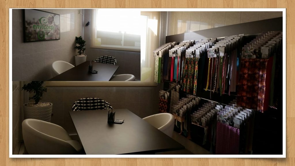 Showroom acessório para vestuário e têxtil lar da empresa Envicorte
